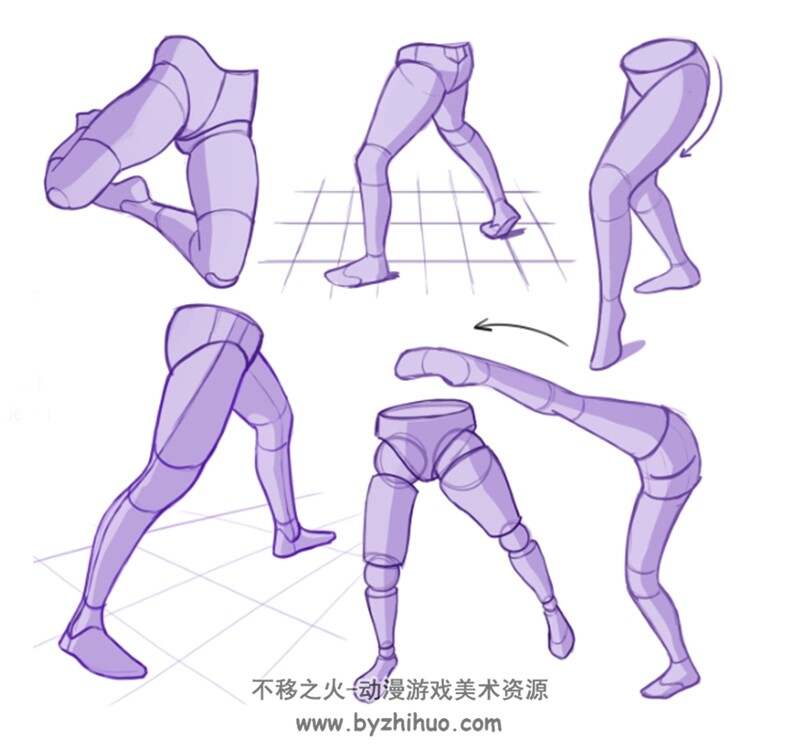 如何绘制人体腿部足部 结构动态绘画 美术素材参考 百度网盘下载