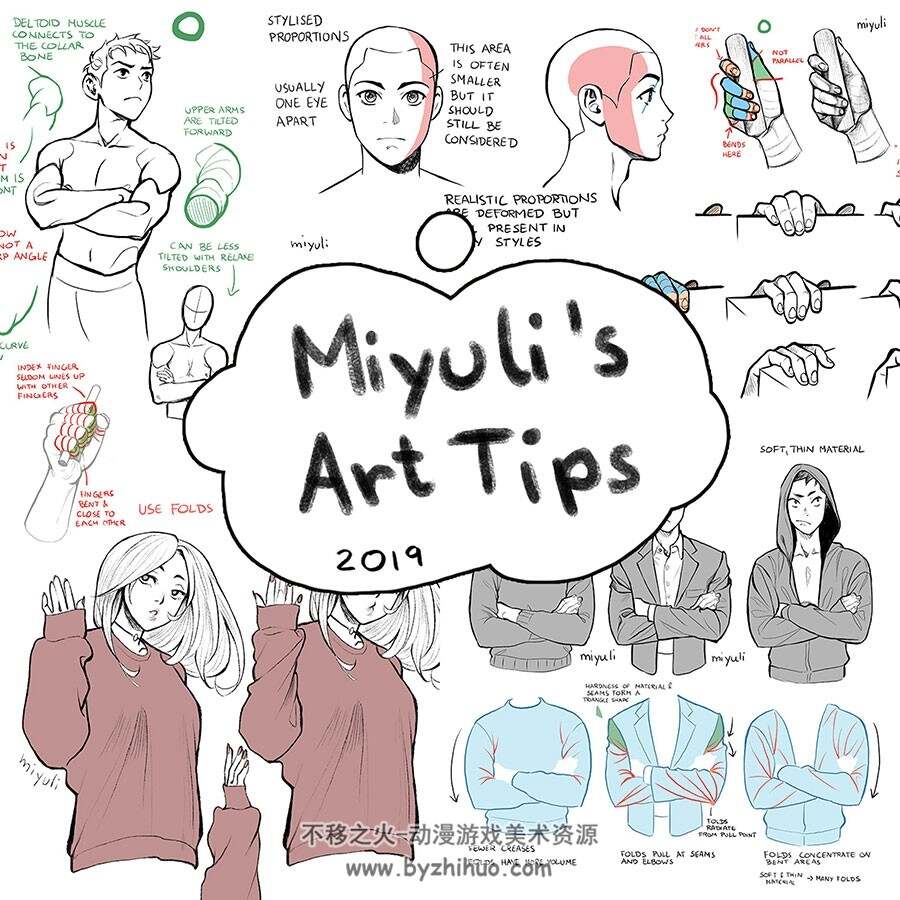 画师Miyuli(miyuliart) Art Tips 2019 美术绘画教程素材包 百度网盘下载