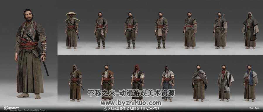 刺客信条影 游戏角色概念武器道具原画美术设定参考图片 百度云下载