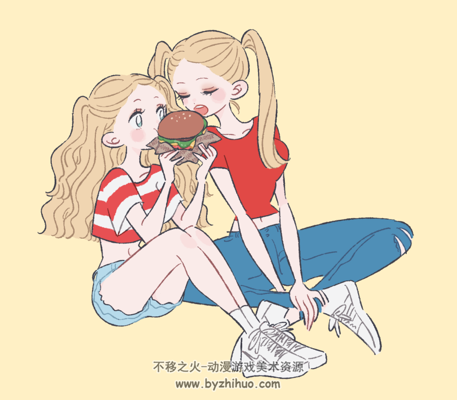 p站画师gojio少女人物穿搭插画图包 百度网盘下载