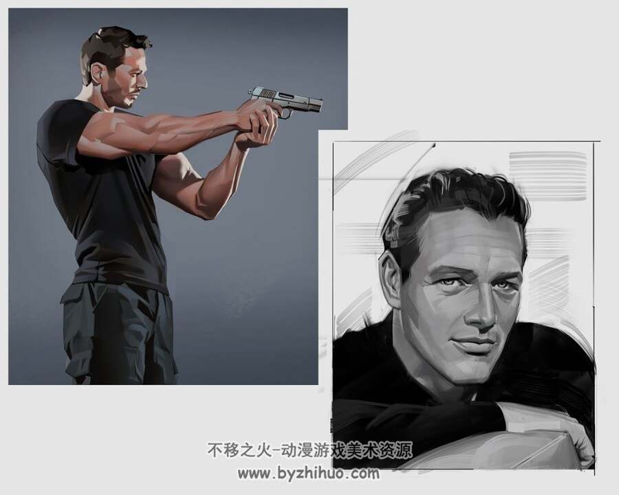 画师josh hunter black 插画图包含过程视频 百度网盘下载