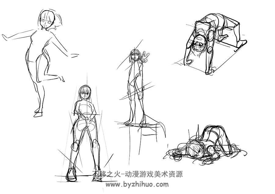 画师hide channel ポーズアイデア＆模写に使える！2023年5月号线稿练习 下载