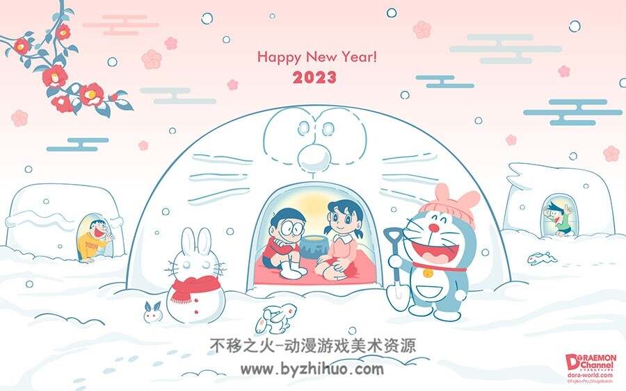 哆啦A梦 插画电脑壁纸作品图包 百度网盘下载