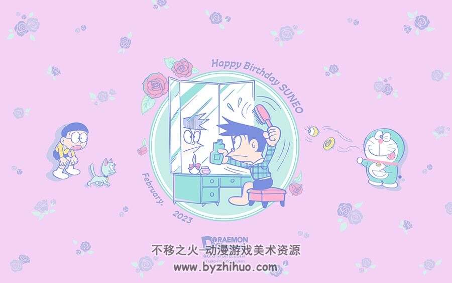 哆啦A梦 插画电脑壁纸作品图包 百度网盘下载
