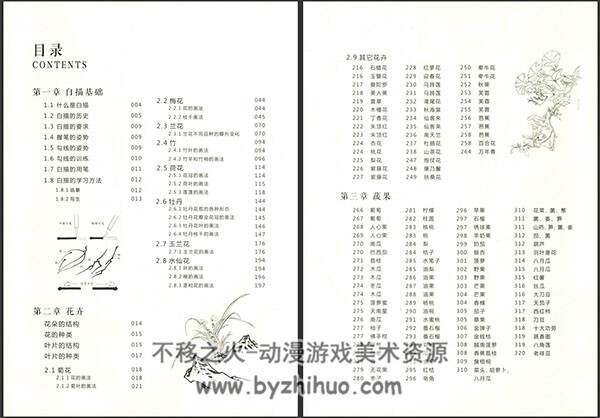 白描画谱 花卉蔬果 艺用美术素材 百度网盘下载