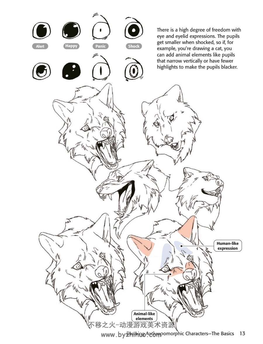 绘制奇幻兽人 兽人动态动作 A Guide to Drawing Manga Fantasy Furries英文原版 下载
