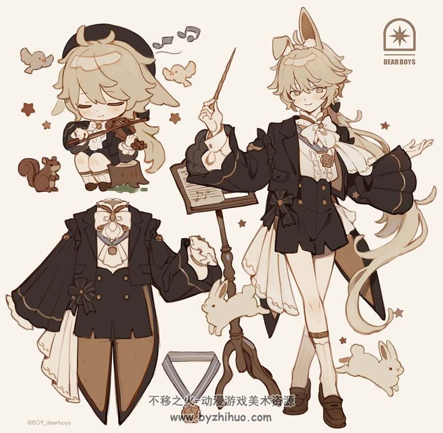 画师BOY 可爱角色二次元插画图包 百度网盘下载