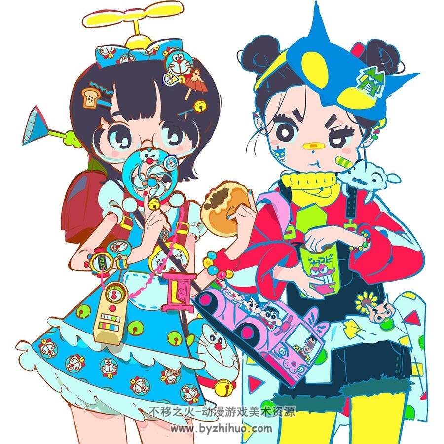 插画师VIVINOS 软萌纸片人插画作品图包 百度网盘下载