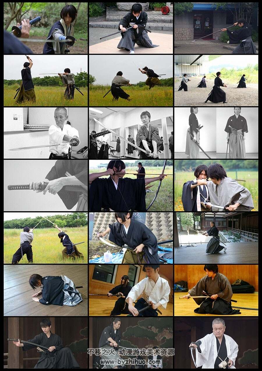 トレス可能な男子ポーズ集⑤武器写真素材集「刀」男性持刀动作 百度下载