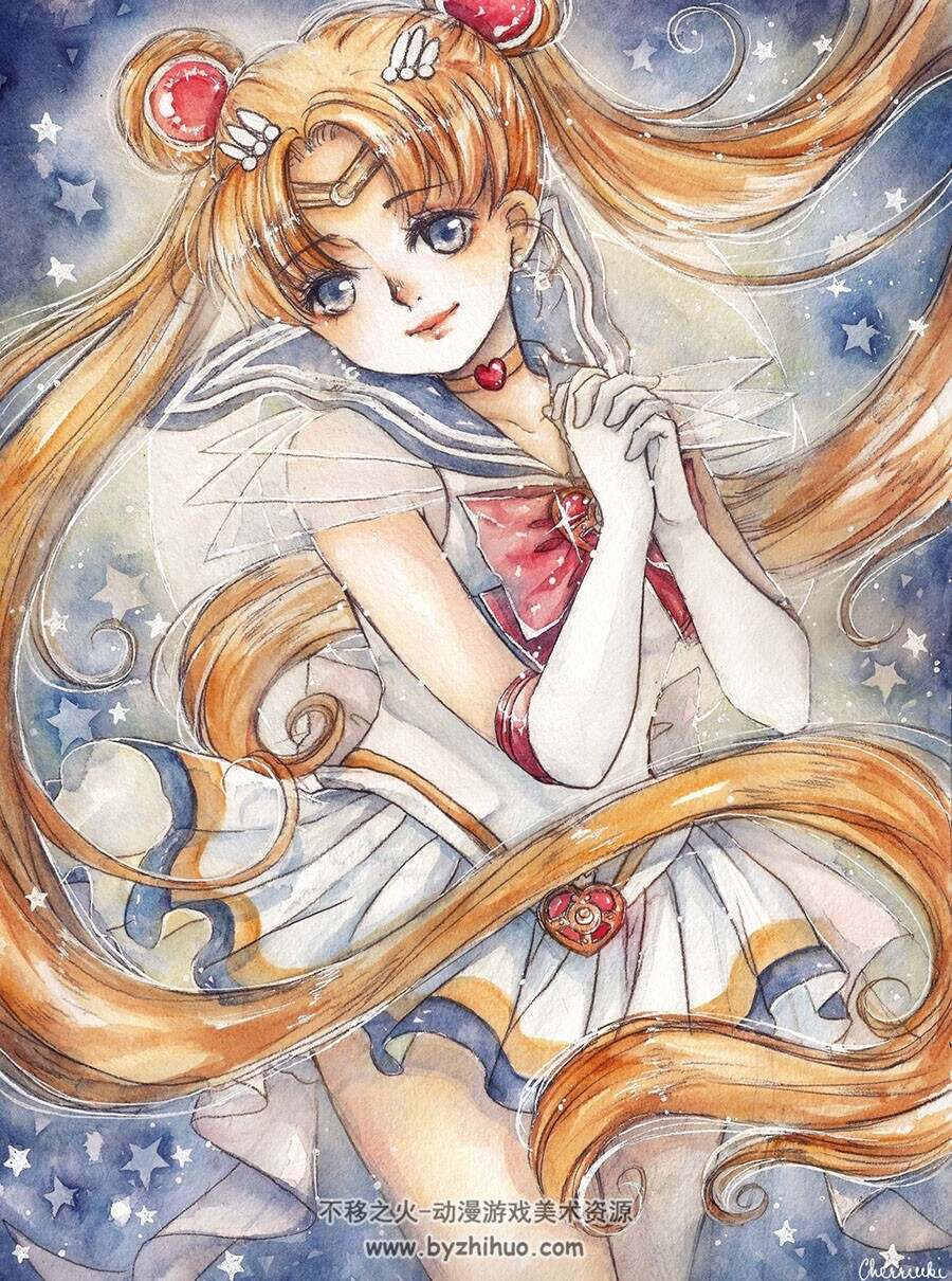 画师Cherri 水彩绘画作品图包 百度网盘下载