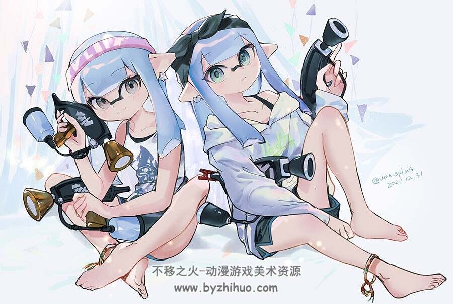 画师うめ 可爱纸片人插画美术作品图包 百度网盘下载