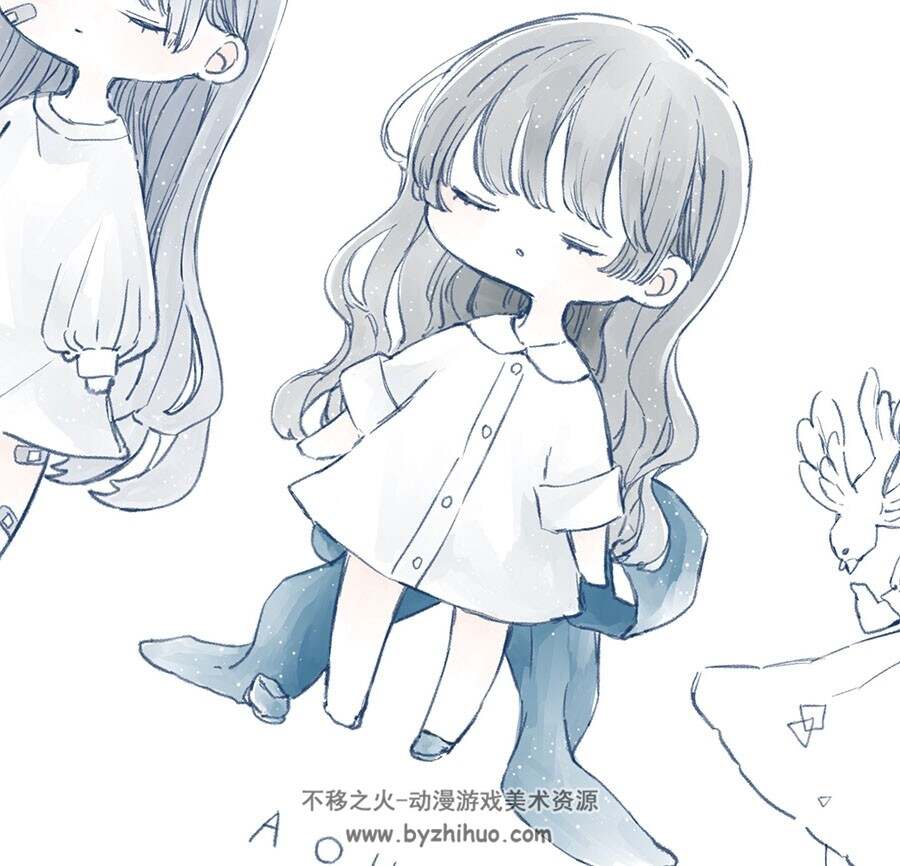 日本画师うたは 梦幻少女插画图包 百度网盘下载