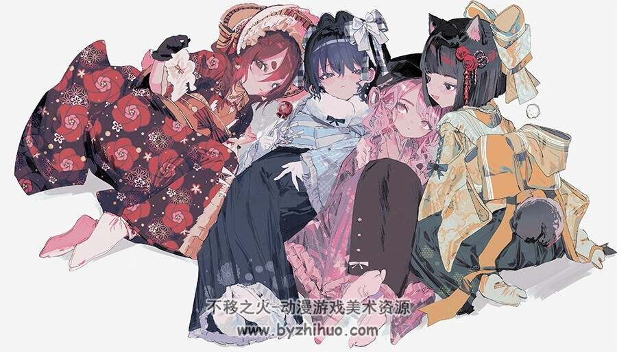 画师狗ヲ 风格独特的插画作品图包 百度网盘下载