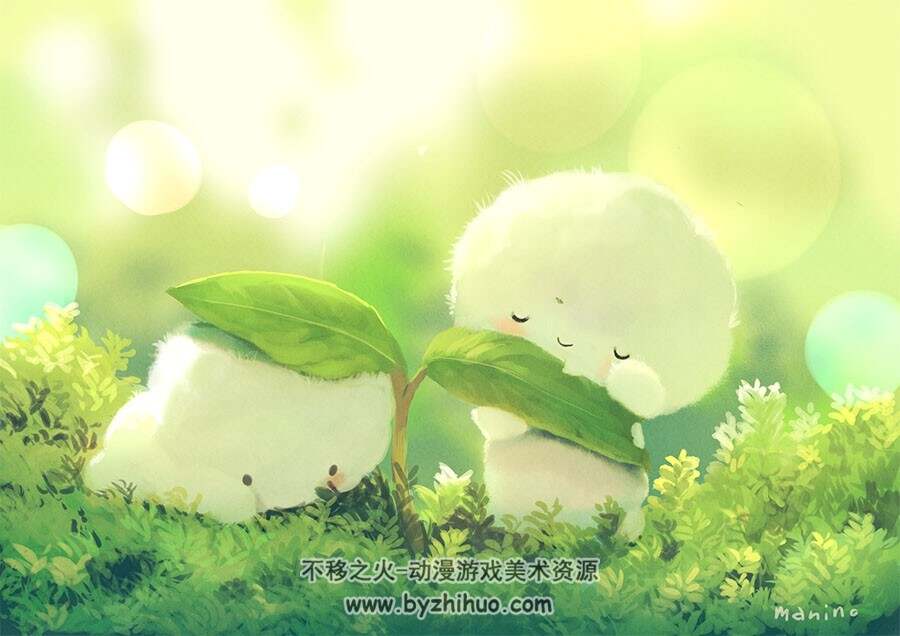 画师 まにの 可爱毛绒的插画作品图包 百度网盘下载