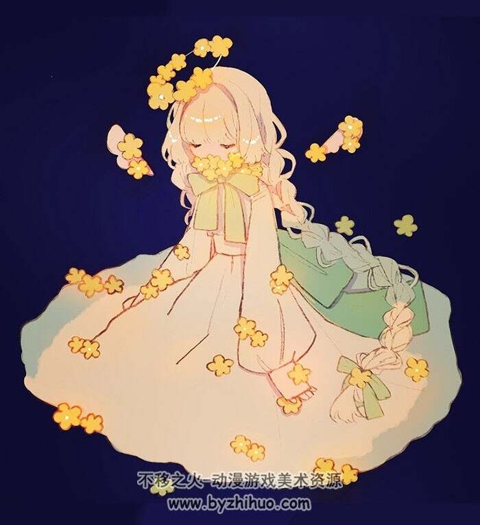 画师花宿スー 软萌女孩纸插画壁纸图包 百度网盘下载