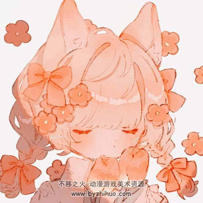 画师花宿スー 软萌女孩纸插画壁纸图包 百度网盘下载