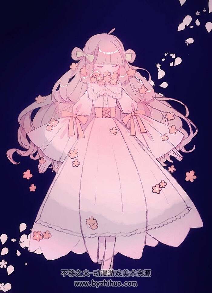 画师花宿スー 软萌女孩纸插画壁纸图包 百度网盘下载