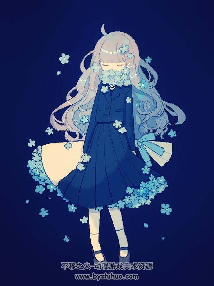 画师花宿スー 软萌女孩纸插画壁纸图包 百度网盘下载