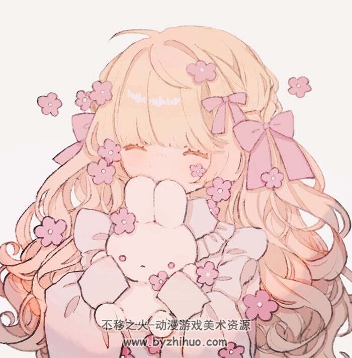 画师花宿スー 软萌女孩纸插画壁纸图包 百度网盘下载