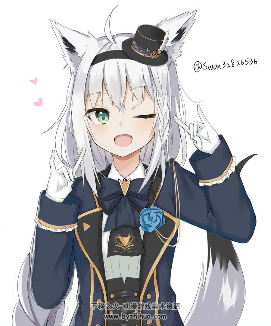 画师Swon 可爱的女孩纸插画图包 百度网盘下载