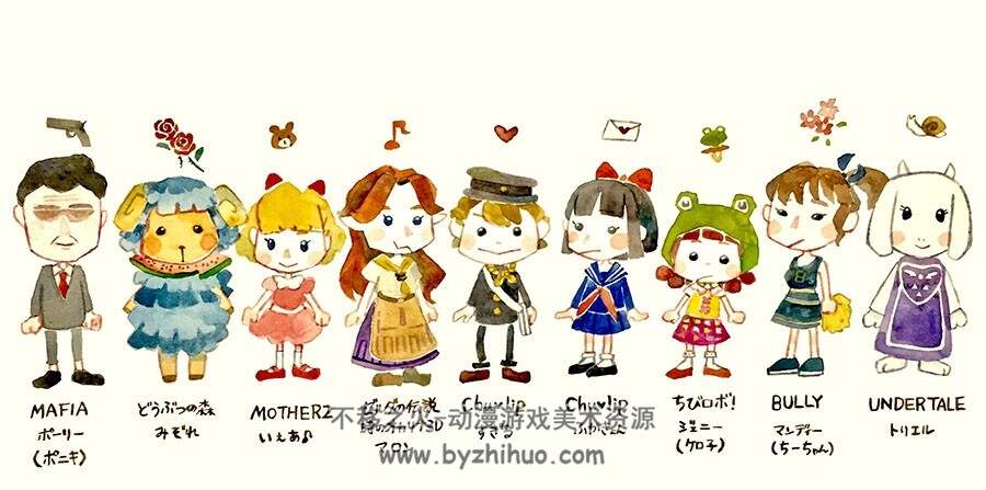 画师ししゃも 水彩系插画家美术作品图包 百度网盘下载