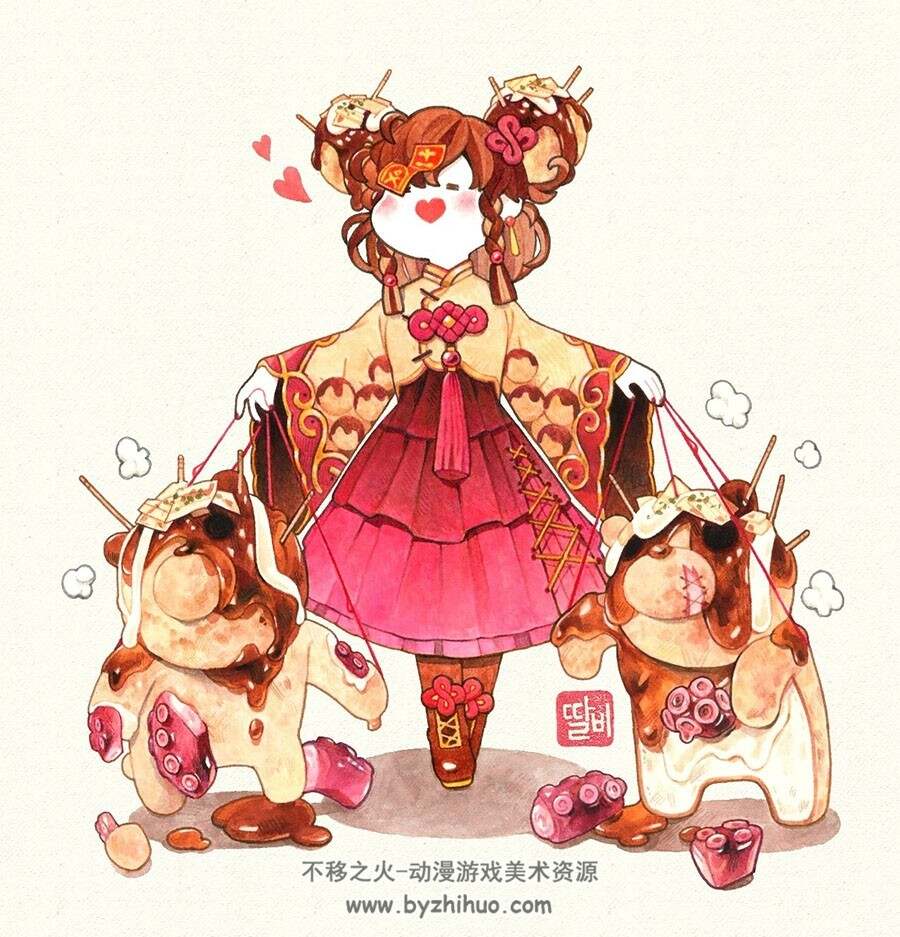 韩国画师 Talbi딸비 美食插画作品图包 百度网盘下载