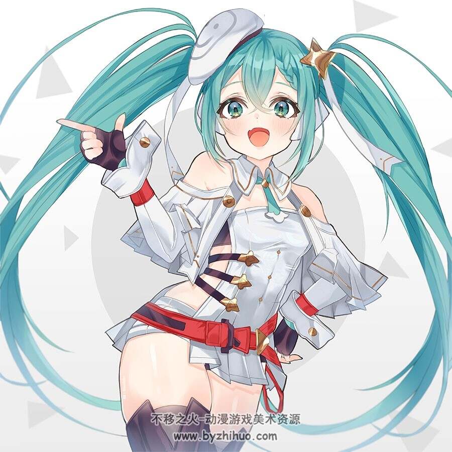 赛车初音Racing Miku VOCALOID系列角色插画图包 百度网盘下载