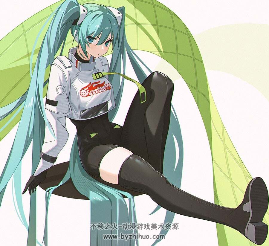 赛车初音Racing Miku VOCALOID系列角色插画图包 百度网盘下载