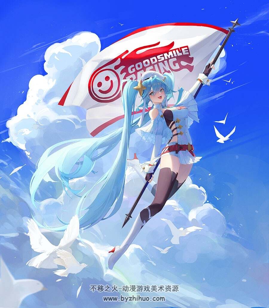 赛车初音Racing Miku VOCALOID系列角色插画图包 百度网盘下载