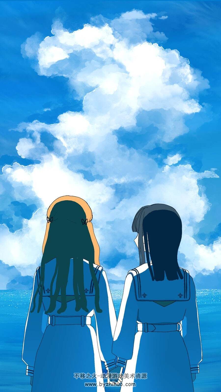 画师瀬戸崎てん 清新插画壁纸图包 百度网盘下载