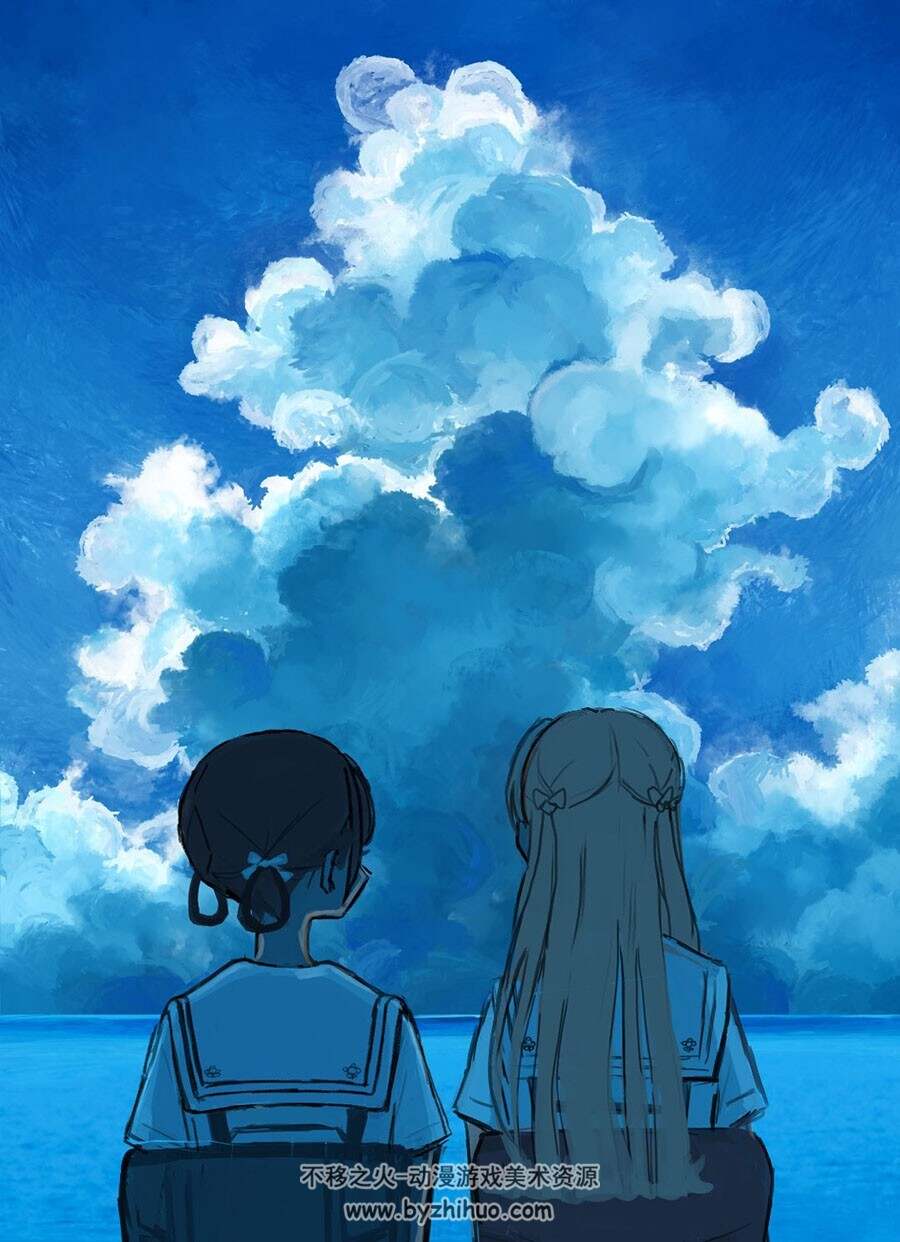 画师瀬戸崎てん 清新插画壁纸图包 百度网盘下载