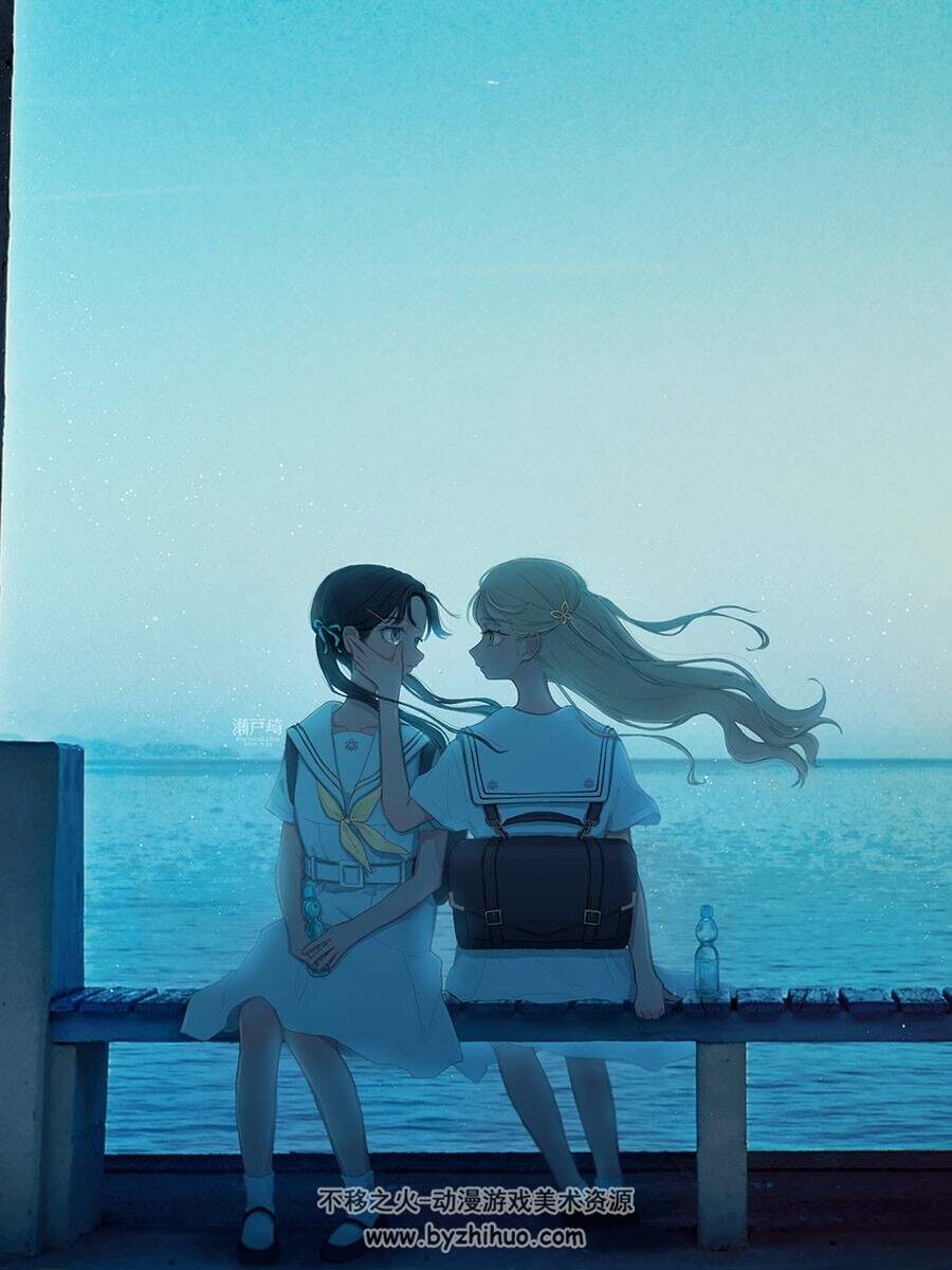 画师瀬戸崎てん 清新插画壁纸图包 百度网盘下载