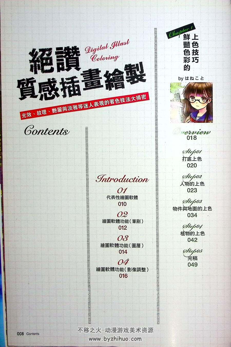 デジタルイラスト 色塗りメイキング講座 绝赞质感插画绘制 百度下载