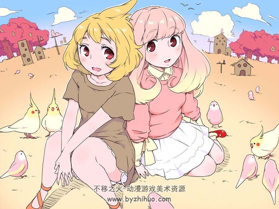 画师かり 日系风格插画作品图包 百度网盘下载