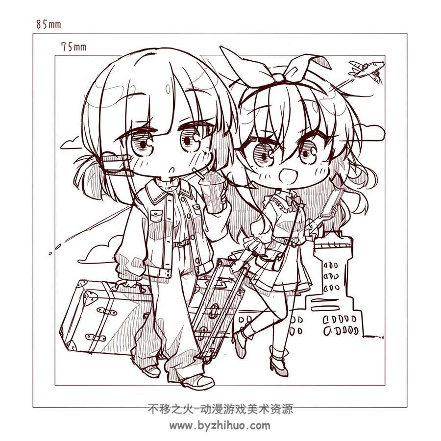 画师ちか Q版可爱人物插画作品图包 百度网盘下载