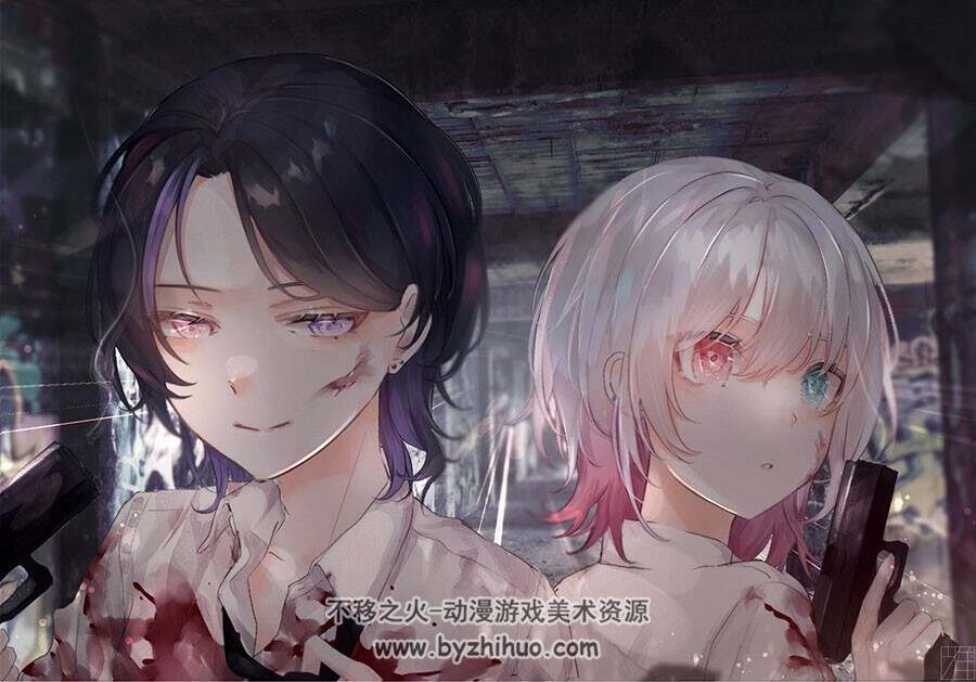 画师やﾋﾞ 二次元女孩插画作品壁纸图包 百度网盘下载