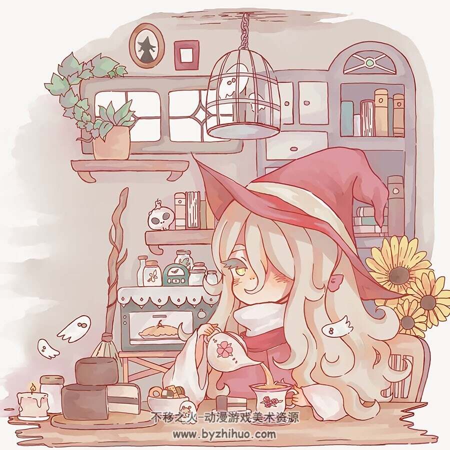 画师iva 治愈系插画作品图包 百度网盘下载