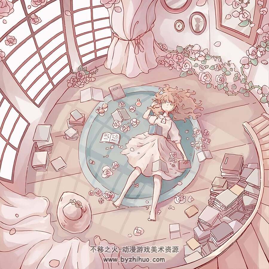 画师iva 治愈系插画作品图包 百度网盘下载