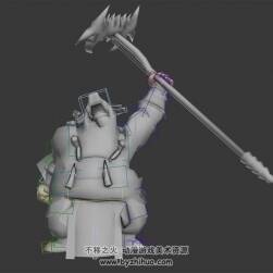 中式古代神话角色 猪八戒3DMax模型 带骨骼全套动作下载