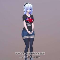 超级索尼子 二次元动漫角色 3D模型高精模