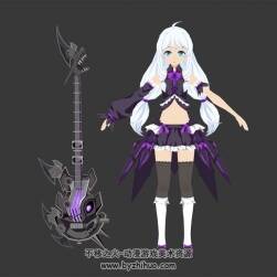 靈魂武器 電吉他Stella Unble覺醒少女3DMax模型下載