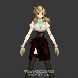 日韓系制服控 4個(gè)現(xiàn)代服裝萌妹子3dMax模型百度云分享下載