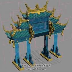 華麗古風(fēng)牌坊 Max模型