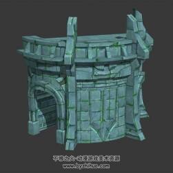 半圓形地下建筑 3D模型 四角面 百度網盤下載