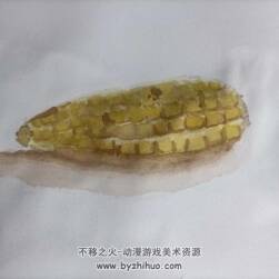水彩玉米