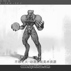 打籃球的星際怪物概念設(shè)計繪制方式