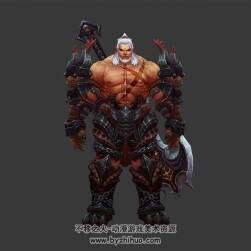 背著巨劍的壯漢 3D模型有綁定