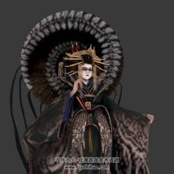 日本古典和服藝妓花魁3D模型Max obj fbx格式下載