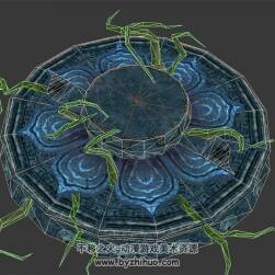 中式古代門派中蓮花石臺 Max模型