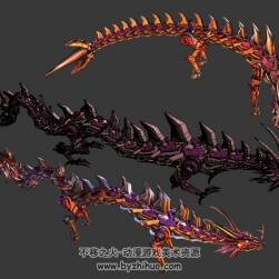 機(jī)械龍 3D模型 四邊面有骨骼和動作